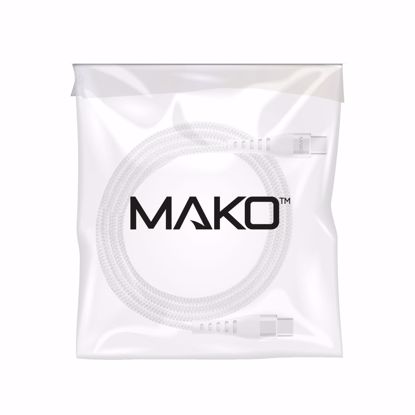 Picture of Mako Mako USB-C to USB-C 60W USB 2.0 1M Nylon Cable in White in Bulk