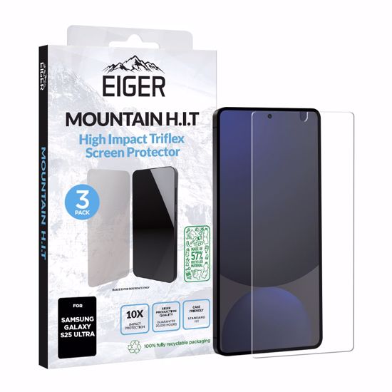 Picture of Eiger Eiger Mountain H.I.T Screen Protector GRS 3 Pack for Samsung S25 Ultra